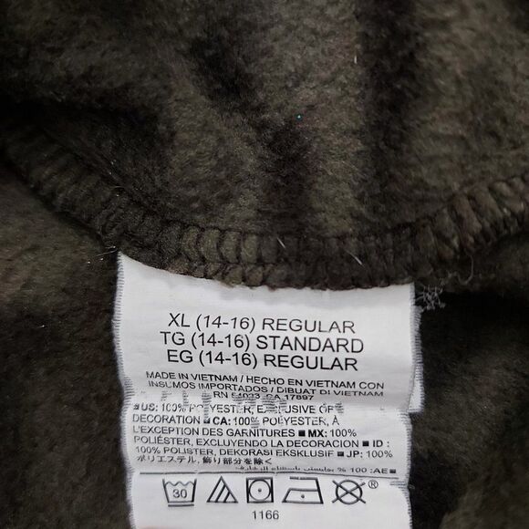 Old Navy Boys Fleece Camo Sweater 14 Green 1/4 Zip Travel Outdoor - Picture 9 of 11